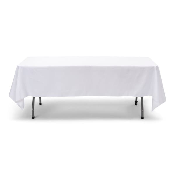 Atlas Commercial Products 60" x 102" Polyester Tablecloth, White PY-60x102-01 - main
